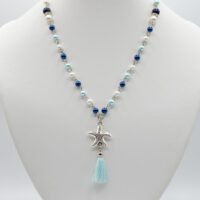 Collier Sodalite, Perles d'eau douce et verre