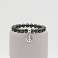 Bracelet Obsidienne dorée