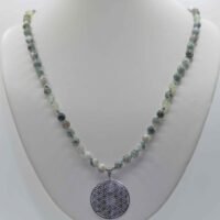 Collier inspiration Mala Prénite et Agate Arbre