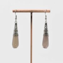 Boucles d'oreilles Agate grise