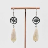 Boucles d'oreilles Agate fleur