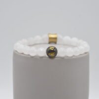 Bracelet Jade blanc et Obsidienne