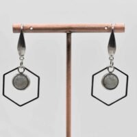Boucles d'oreilles Labradorite géométriques