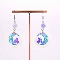 Boucles d'oreilles Cordiérite et Nacre