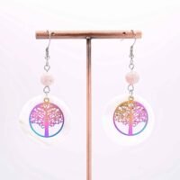 Boucles d'oreilles Nacre, Opale rose des andes