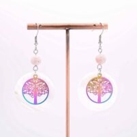 Boucles d'oreilles Nacre, Opale rose des andes