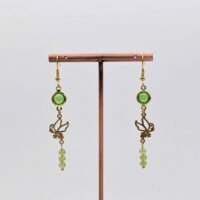 Boucles d'oreilles Péridot et verre