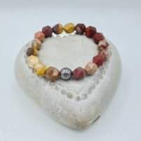 Bracelet Jaspe mokaïte polygones