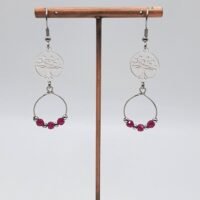 Boucles d'oreilles Rubis arbre de vie
