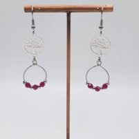 Boucles d'oreilles Rubis arbre de vie