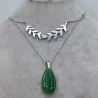 Collier double Agate teintée