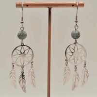 Boucles d'oreilles Turquoise tibétaine