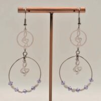 Boucles d'oreilles Howlite et cristal