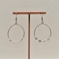 Boucles d'oreilles Howlite et cristal