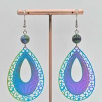 Boucles d'oreilles Azurite/Malachite