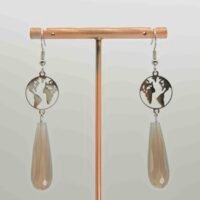 Boucles d'oreilles Agate grise