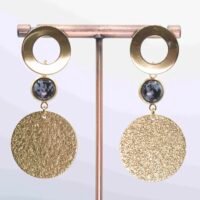 Boucles d'oreilles Obsidienne mouchetée