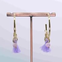 Boucles d'oreilles "Bohème" Kunzite