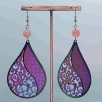 Boucles d'oreilles Agate rose du Botswana