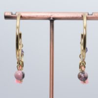 Boucles d'oreilles bohème Rhodonite