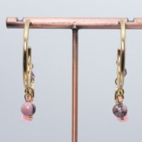 Boucles d'oreilles bohème Rhodonite