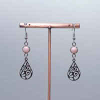Boucles d'oreilles Opale rose des Andes