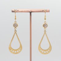 Boucles d'oreilles Pierre de Lune triple lune