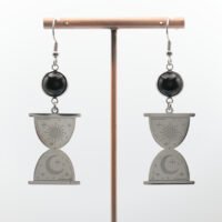 Boucles d'oreilles sabliers Obsidienne