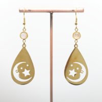 Boucles d'oreilles lunes et étoiles Péristérite