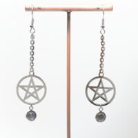 Boucles d'oreilles pentacles Labradorite