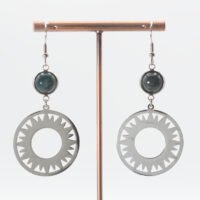 Boucles d'oreilles Agate mousse soleil