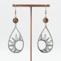 Boucles d'oreilles Oeil de tigre soleil