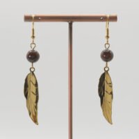 Boucles d'oreilles feuilles - Oeil de taureau