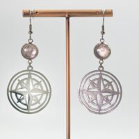 Boucles d'oreilles Cristal de roche boussoles