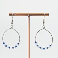 Boucles d'oreilles Aigue marine/lapis lazuli