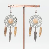 Boucles d'oreilles mandalas Jaspe paysage