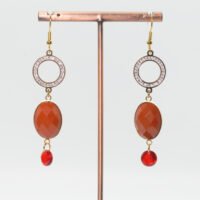 Boucles d'oreilles strass Jaspe rouge
