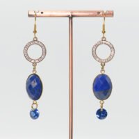 Boucles d'oreilles strass Lapis Lazuli
