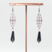 Boucles d'oreilles gouttes Hématite