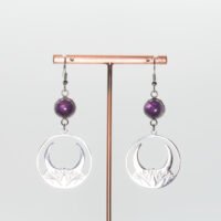 Boucles d'oreilles Améthyste lune sur lotus