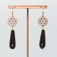 Boucles d'oreilles Obsidienne mandala