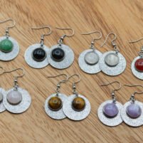 Boucles d'oreilles acier martelé