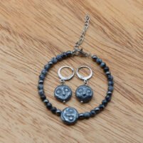 Parure Hématite et Obsidienne mouchetée