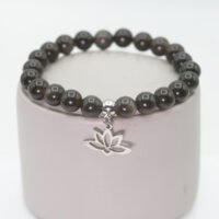 Bracelet Obsidienne argentée