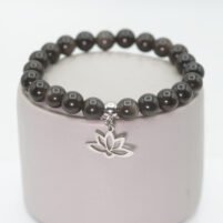 Bracelet Obsidienne argentée