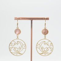 Boucles d'oreilles ciel étoilé Pierre de lune