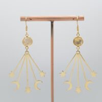 Boucles d'oreilles astres Cristal de roche facetté