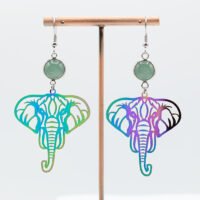 Boucles d'oreilles éléphant Aventurine