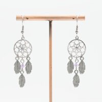 Boucles d'oreilles attrape-rêves Améthyste