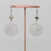 Boucles d'oreilles Jaspe dalmatien soleil levant